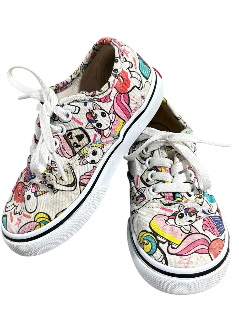 Vans Infant Toddler Lace Up Donut Unicorn Skateboard Shoes Size 8